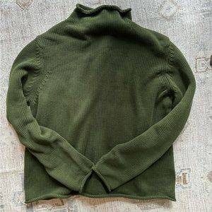 Men’s LL Bean rollneck sweater army green great condition